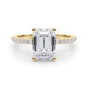 Lustrous 51162 Shank Round Diamond Engagement Ring in 10K/14K gold and platinum with certified lab-grown or natural diamonds