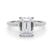 Lustrous 51162 Shank Round Diamond Engagement Ring in 10K/14K gold and platinum with certified lab-grown or natural diamonds