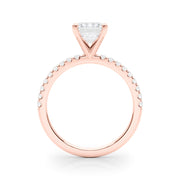 Lustrous 51162 Shank Round Diamond Engagement Ring in 10K/14K gold and platinum with certified lab-grown or natural diamonds
