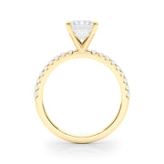 Lustrous 51162 Shank Round Diamond Engagement Ring in 10K/14K gold and platinum with certified lab-grown or natural diamonds