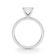 Lustrous 51162 Shank Round Diamond Engagement Ring in 10K/14K gold and platinum with certified lab-grown or natural diamonds