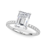 Lustrous 51162 Shank Round Diamond Engagement Ring in 10K/14K gold and platinum with certified lab-grown or natural diamonds