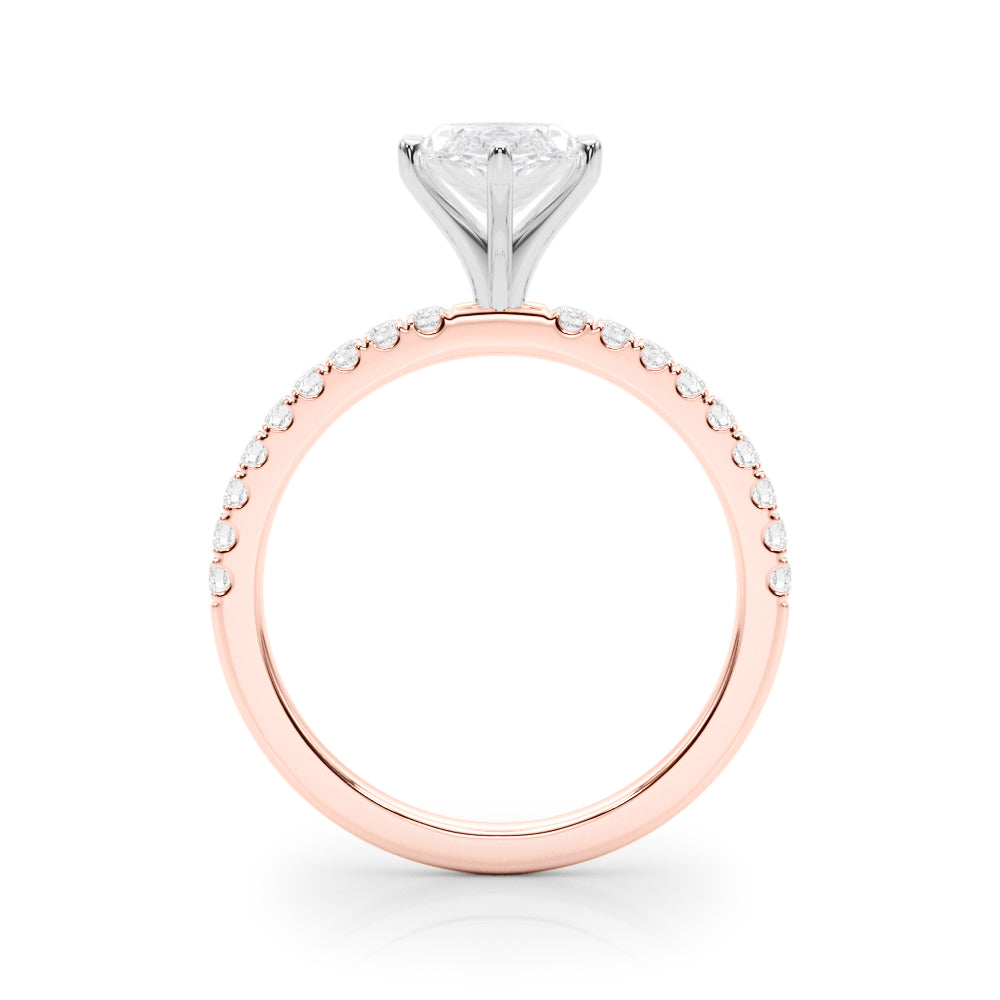 Lustrous 51162 Shank Round Diamond Engagement Ring in 10K/14K gold and platinum with certified lab-grown or natural diamonds