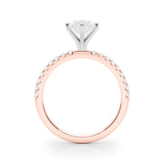 Lustrous 51162 Shank Round Diamond Engagement Ring in 10K/14K gold and platinum with certified lab-grown or natural diamonds