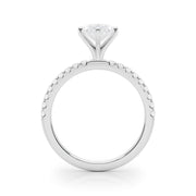 Lustrous 51162 Shank Round Diamond Engagement Ring in 10K/14K gold and platinum with certified lab-grown or natural diamonds