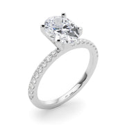 Lustrous 51162 Shank Round Diamond Engagement Ring in 10K/14K gold and platinum with certified lab-grown or natural diamonds