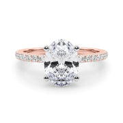 Lustrous 51162 Shank Round Diamond Engagement Ring in 10K/14K gold and platinum with certified lab-grown or natural diamonds