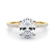 Lustrous 51162 Shank Round Diamond Engagement Ring in 10K/14K gold and platinum with certified lab-grown or natural diamonds