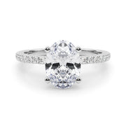 Lustrous 51162 Shank Round Diamond Engagement Ring in 10K/14K gold and platinum with certified lab-grown or natural diamonds
