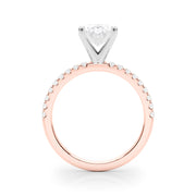 Lustrous 51162 Shank Round Diamond Engagement Ring in 10K/14K gold and platinum with certified lab-grown or natural diamonds