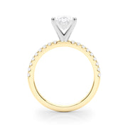 Lustrous 51162 Shank Round Diamond Engagement Ring in 10K/14K gold and platinum with certified lab-grown or natural diamonds