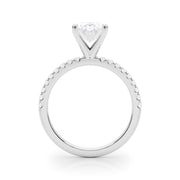 Lustrous 51162 Shank Round Diamond Engagement Ring in 10K/14K gold and platinum with certified lab-grown or natural diamonds