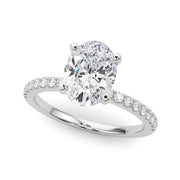 Lustrous 51162 Shank Round Diamond Engagement Ring in 10K/14K gold and platinum with certified lab-grown or natural diamonds