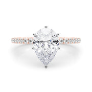Lustrous 51162 Shank Round Diamond Engagement Ring in 10K/14K gold and platinum with certified lab-grown or natural diamonds