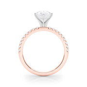 Lustrous 51162 Shank Round Diamond Engagement Ring in 10K/14K gold and platinum with certified lab-grown or natural diamonds