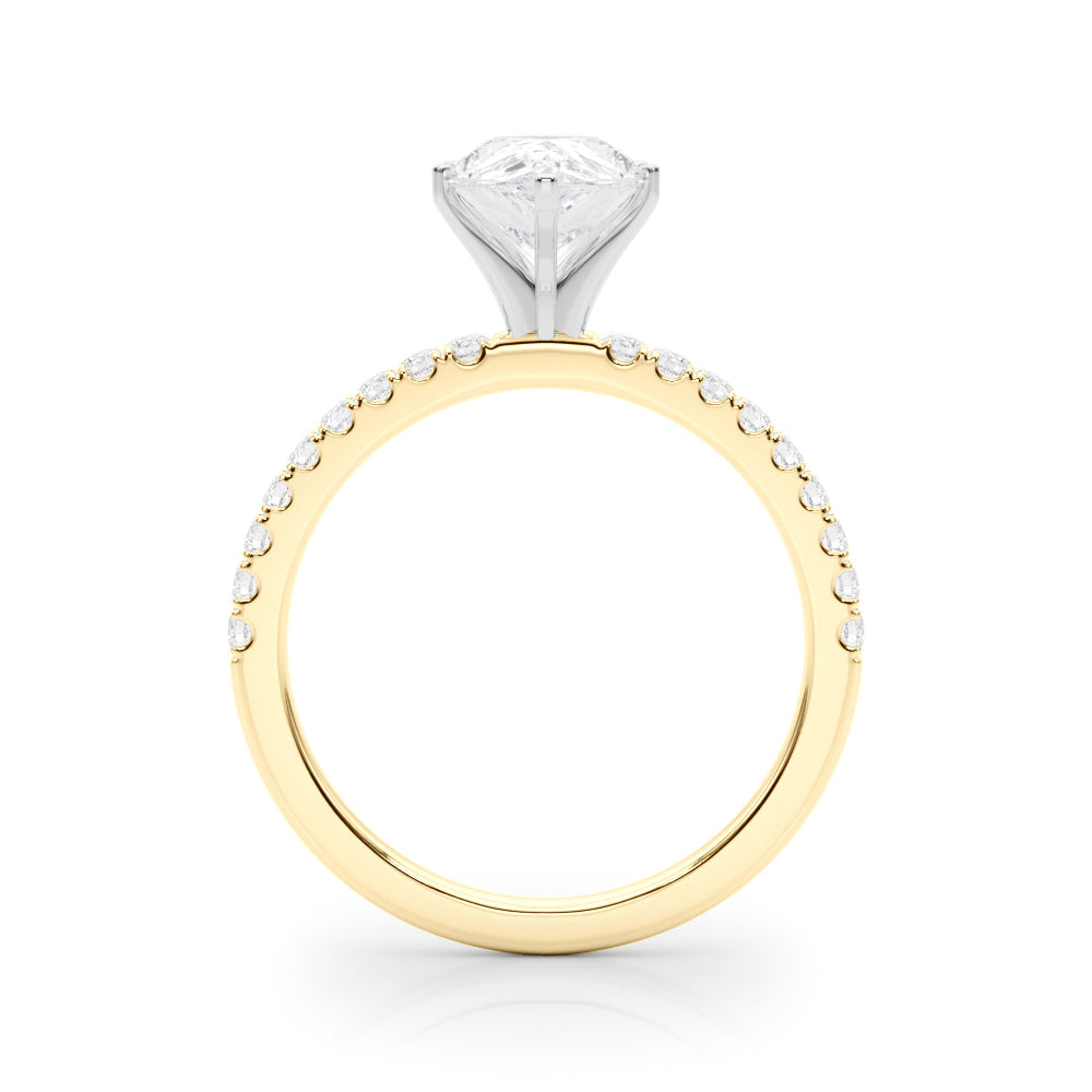 Lustrous 51162 Shank Round Diamond Engagement Ring in 10K/14K gold and platinum with certified lab-grown or natural diamonds