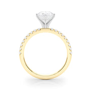 Lustrous 51162 Shank Round Diamond Engagement Ring in 10K/14K gold and platinum with certified lab-grown or natural diamonds