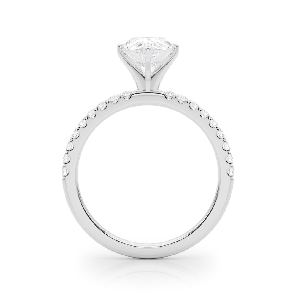Lustrous 51162 Shank Round Diamond Engagement Ring in 10K/14K gold and platinum with certified lab-grown or natural diamonds