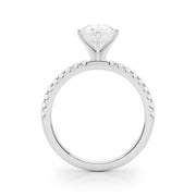 Lustrous 51162 Shank Round Diamond Engagement Ring in 10K/14K gold and platinum with certified lab-grown or natural diamonds