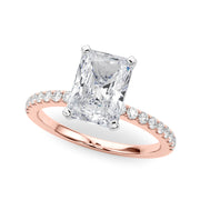 Lustrous 51162 Shank Round Diamond Engagement Ring in 10K/14K gold and platinum with certified lab-grown or natural diamonds