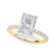 Lustrous 51162 Shank Round Diamond Engagement Ring in 10K/14K gold and platinum with certified lab-grown or natural diamonds