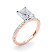 Lustrous 51162 Shank Round Diamond Engagement Ring in 10K/14K gold and platinum with certified lab-grown or natural diamonds