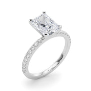 Lustrous 51162 Shank Round Diamond Engagement Ring in 10K/14K gold and platinum with certified lab-grown or natural diamonds