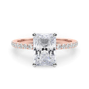 Lustrous 51162 Shank Round Diamond Engagement Ring in 10K/14K gold and platinum with certified lab-grown or natural diamonds