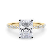 Lustrous 51162 Shank Round Diamond Engagement Ring in 10K/14K gold and platinum with certified lab-grown or natural diamonds