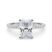 Lustrous 51162 Shank Round Diamond Engagement Ring in 10K/14K gold and platinum with certified lab-grown or natural diamonds