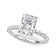 Lustrous 51162 Shank Round Diamond Engagement Ring in 10K/14K gold and platinum with certified lab-grown or natural diamonds