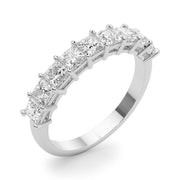 9-Stone Princess Cut Half Eternity Ring in Gold & Platinum