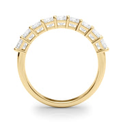 9-Stone Princess Cut Half Eternity Ring in Gold & Platinum