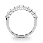 9-Stone Princess Cut Half Eternity Ring in Gold & Platinum
