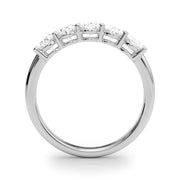 Shared Prong Oval Half Eternity Ring in Gold & Platinum