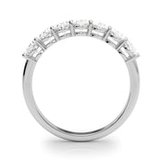7-Stone Oval Shared Prong Half Eternity Ring in Gold & Platinum