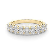 9-Stone Shared Prong Oval Half Eternity Ring in Gold & Platinum