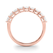 9-Stone Shared Prong Oval Half Eternity Ring in Gold & Platinum