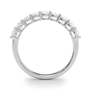9-Stone Shared Prong Oval Half Eternity Ring in Gold & Platinum