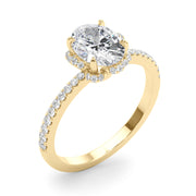 Graceful Cent Oval Diamond Engagement Ring in 10K/14K gold and platinum with certified lab-grown or natural diamonds
