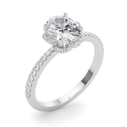Graceful Cent Oval Diamond Engagement Ring in 10K/14K gold and platinum with certified lab-grown or natural diamonds
