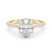 Graceful Cent Oval Diamond Engagement Ring in 10K/14K gold and platinum with certified lab-grown or natural diamonds