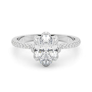 Graceful Cent Oval Diamond Engagement Ring in 10K/14K gold and platinum with certified lab-grown or natural diamonds