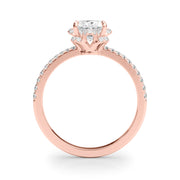 Graceful Cent Oval Diamond Engagement Ring in 10K/14K gold and platinum with certified lab-grown or natural diamonds