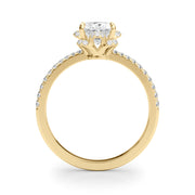 Graceful Cent Oval Diamond Engagement Ring in 10K/14K gold and platinum with certified lab-grown or natural diamonds