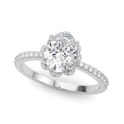 Graceful Cent Oval Diamond Engagement Ring in 10K/14K gold and platinum with certified lab-grown or natural diamonds