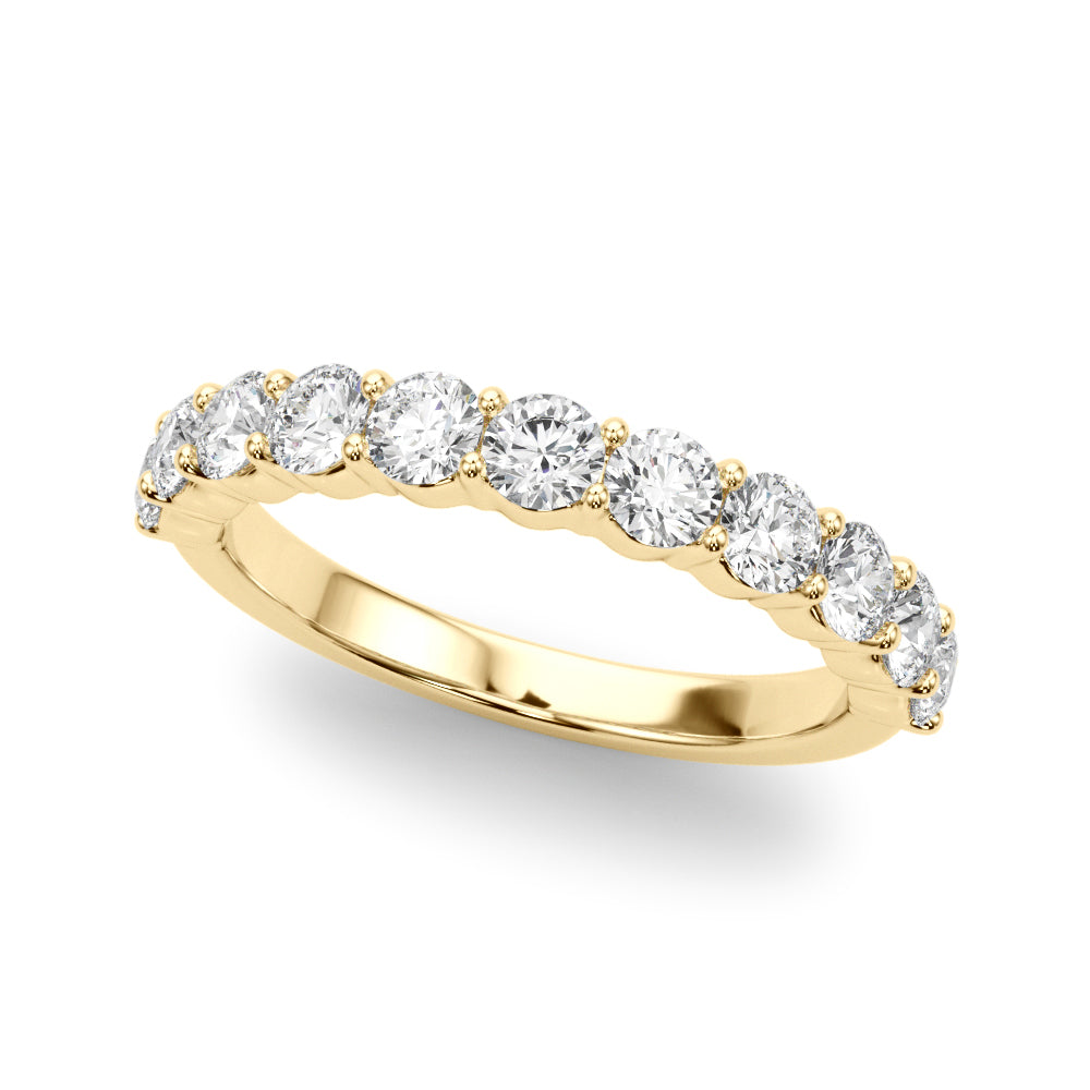 Shared Prong Half Eternity Ring in 10K/14K gold and platinum with certified lab-grown or natural diamonds