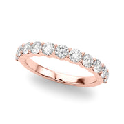 Shared Prong Half Eternity Ring in Gold & Platinum
