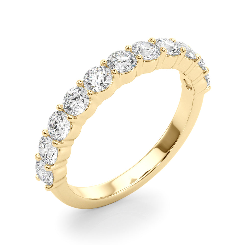 Shared Prong Half Eternity Ring in Gold & Platinum