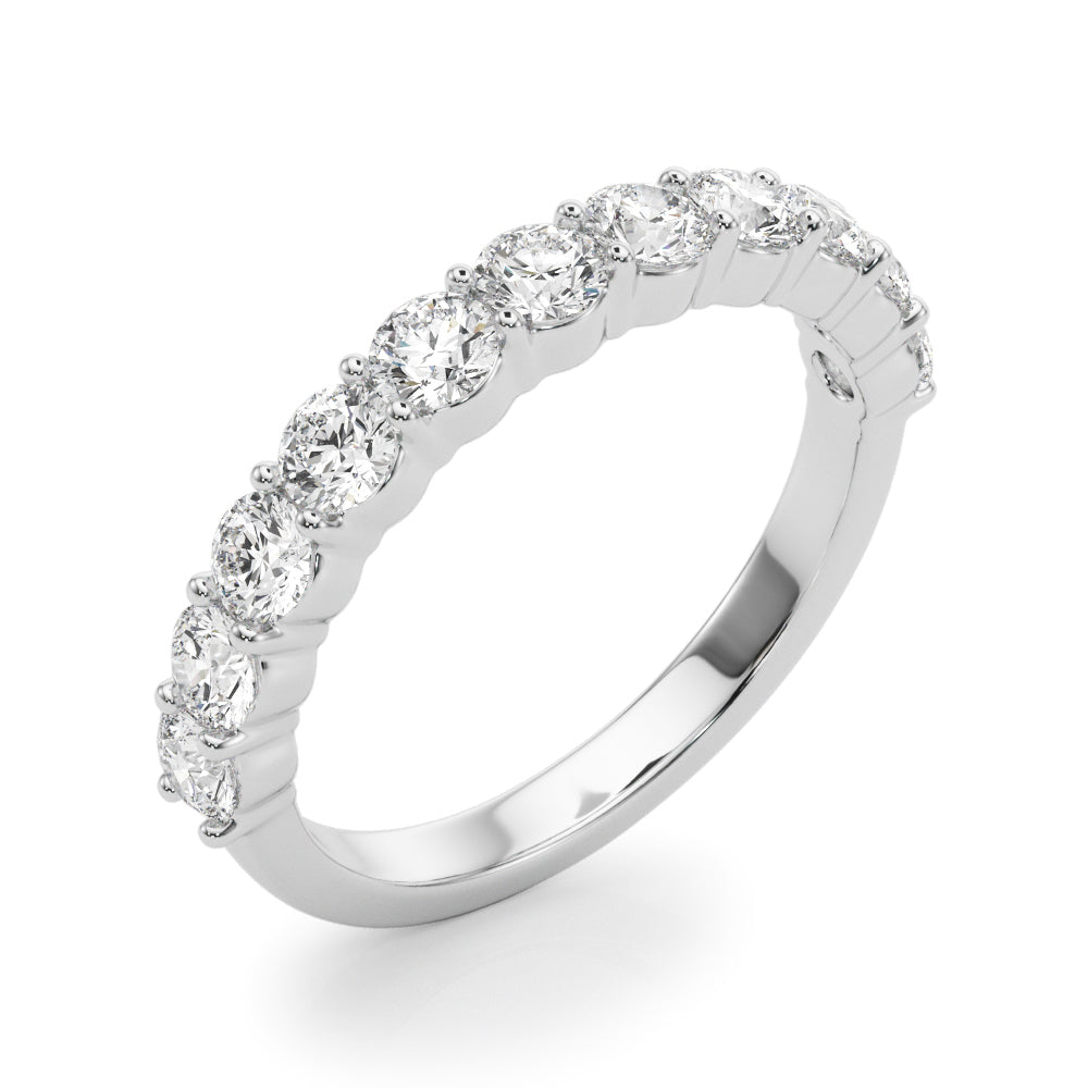 Shared Prong Half Eternity Ring in Gold & Platinum